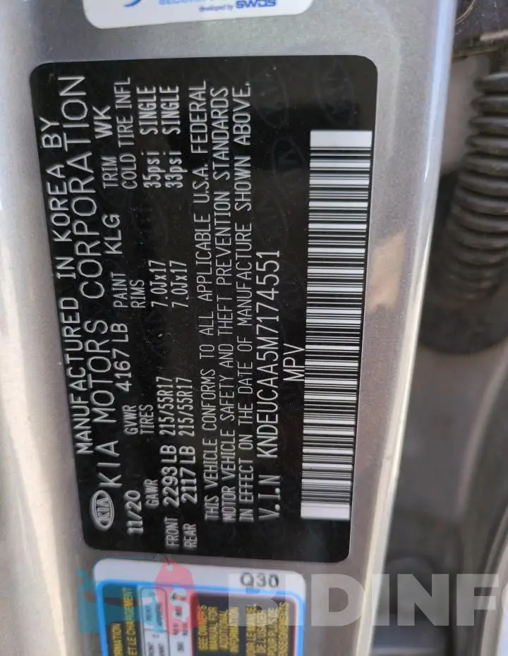 KNDEUCAA5M7174551 Photo# 12