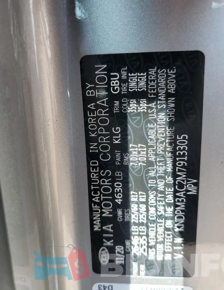 KNDPM3AC2M7913305 Photo# 13