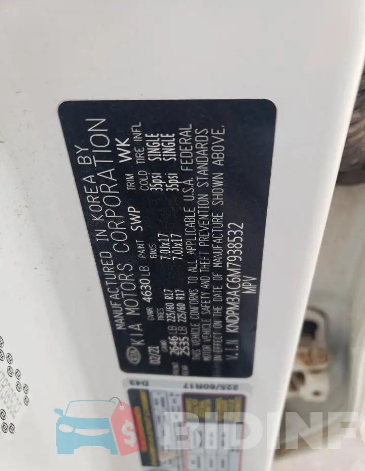 KNDPM3AC6M7938532 Photo# 13