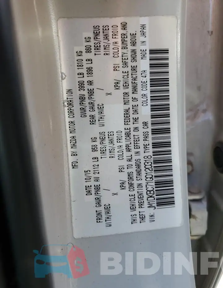 JM1DKBC71G0120318 Photo# 12