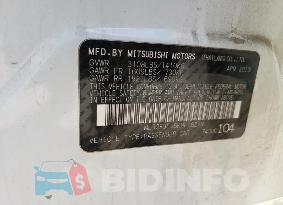 ML32F3FJ6KHF16219 Photo# 13