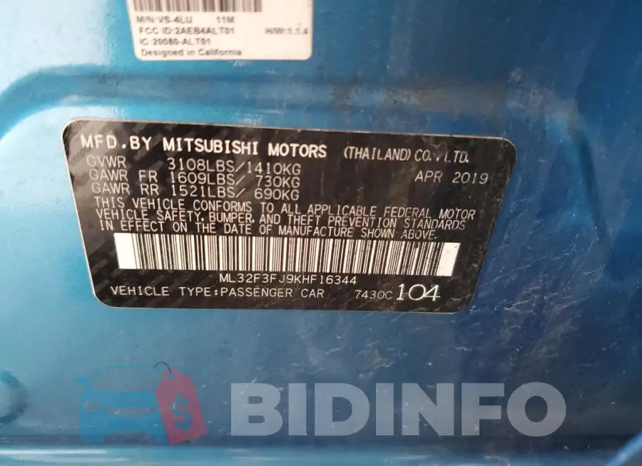 ML32F3FJ9KHF16344 Photo# 13