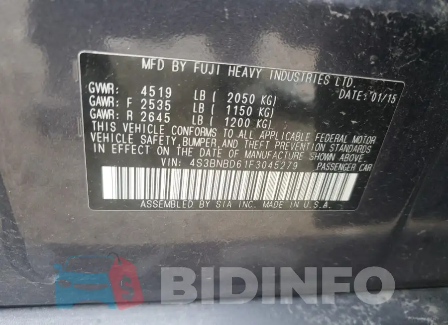 4S3BNBD61F3045279 Photo# 12