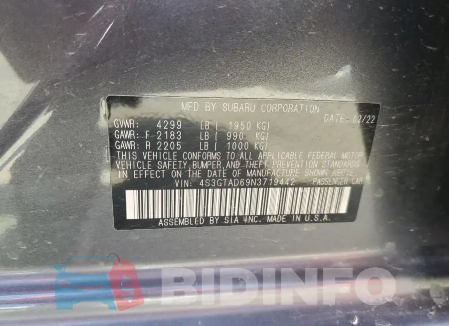 4S3GTAD69N3719442 Photo# 14