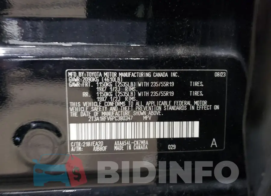 2T3A1RFV6PC380347 Photo# 13
