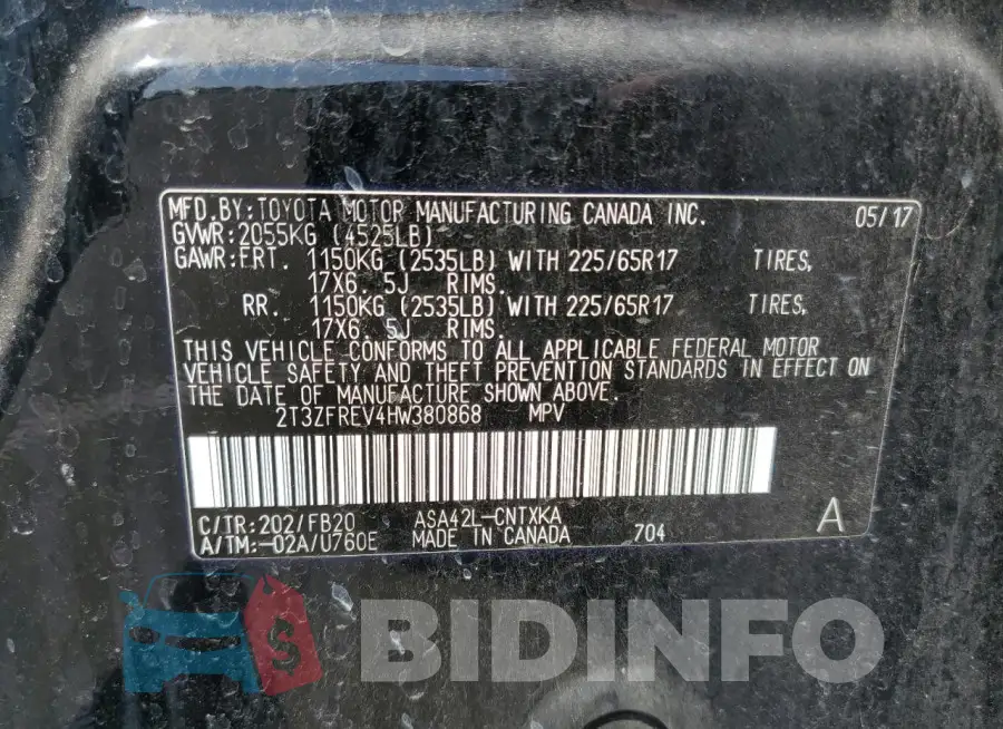 2T3ZFREV4HW380868 Photo# 14
