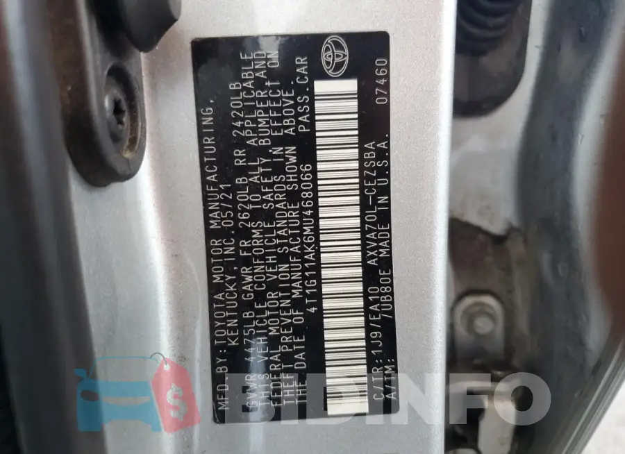 4T1G11AK6MU468066 Photo# 13