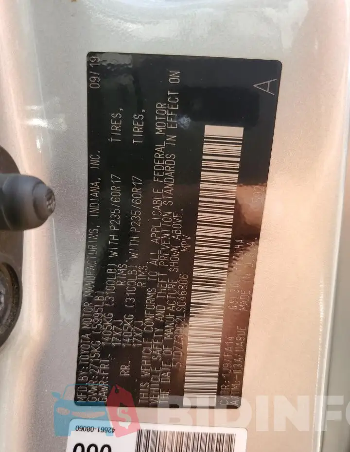 5TDZZ3DC2LS046806 Photo# 13