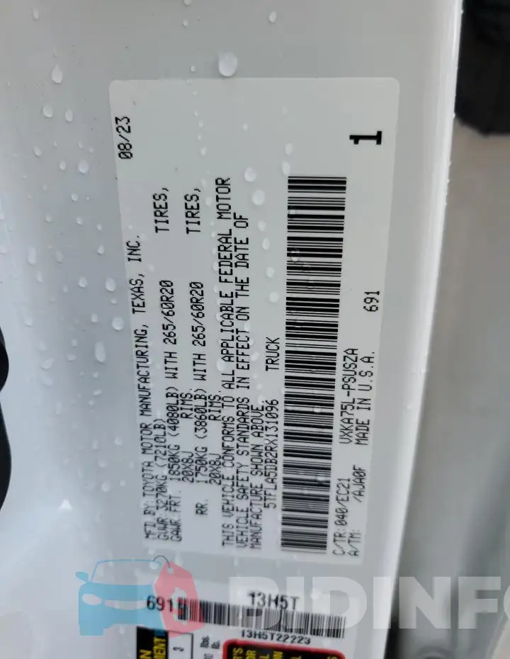 5TFLA5DB2RX131096 Photo# 12