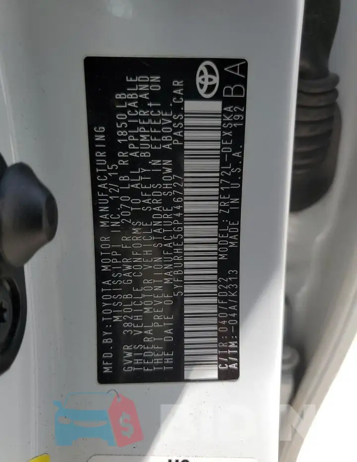5YFBURHE5GP446727 Photo# 12