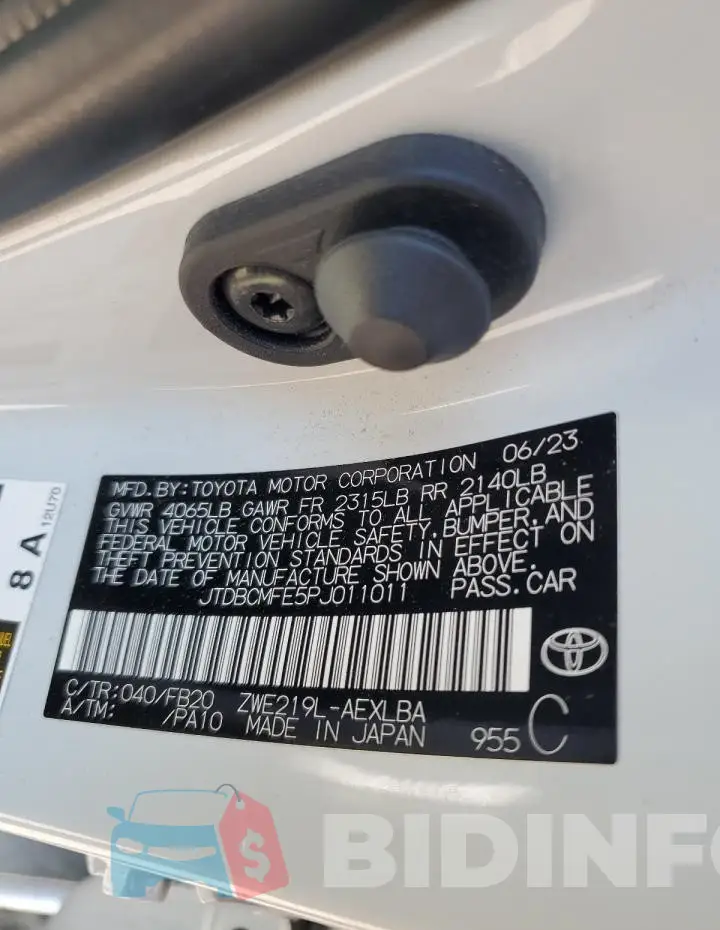 JTDBCMFE5PJ011011 Photo# 12