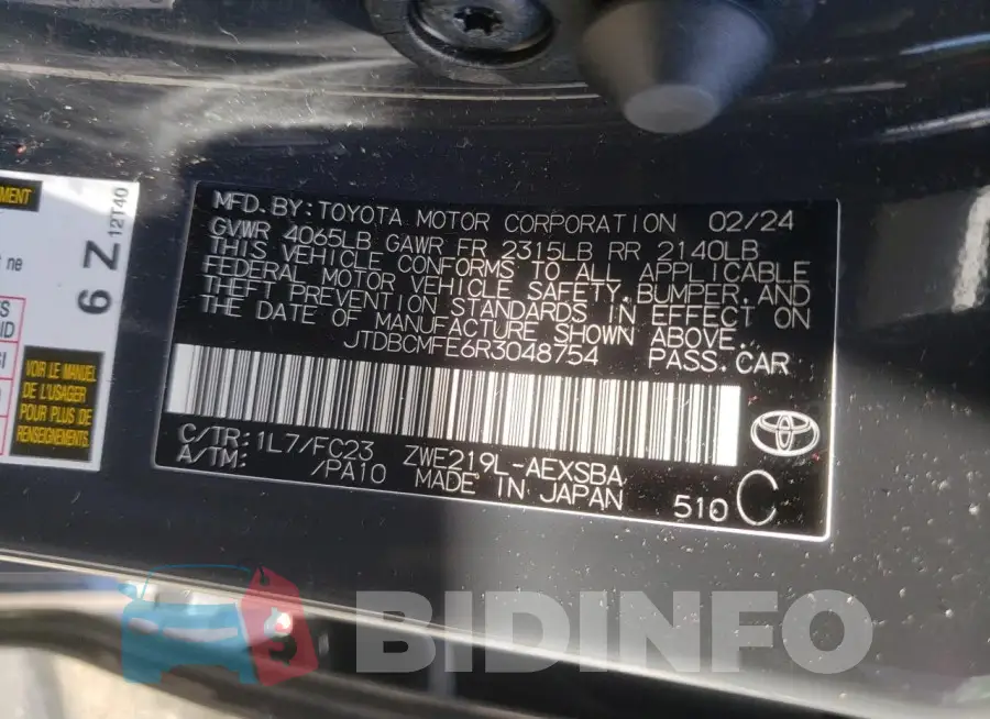 JTDBCMFE6R3048754 Photo# 12