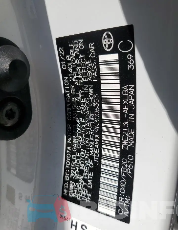 JTDEAMDE9N3006353 Photo# 12