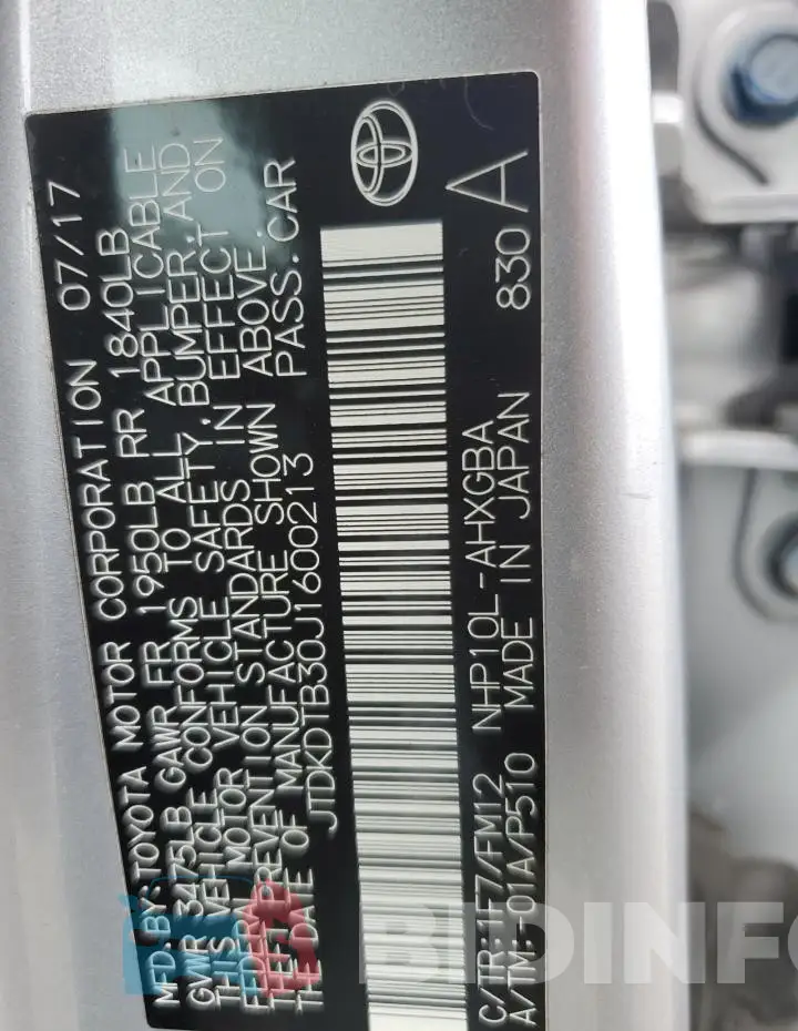 JTDKDTB30J1600213 Photo# 12