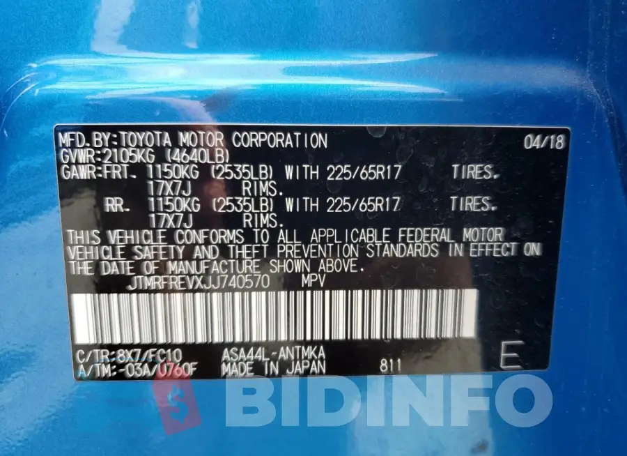 JTMRFREVXJJ740570 Photo# 13