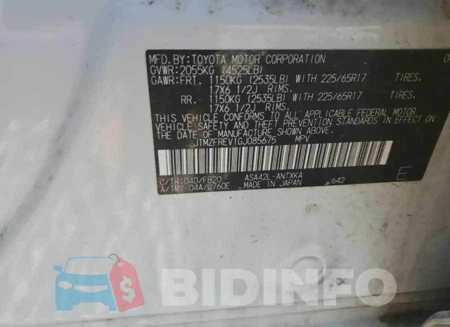 JTMZFREV1GJ085675 Photo# 12