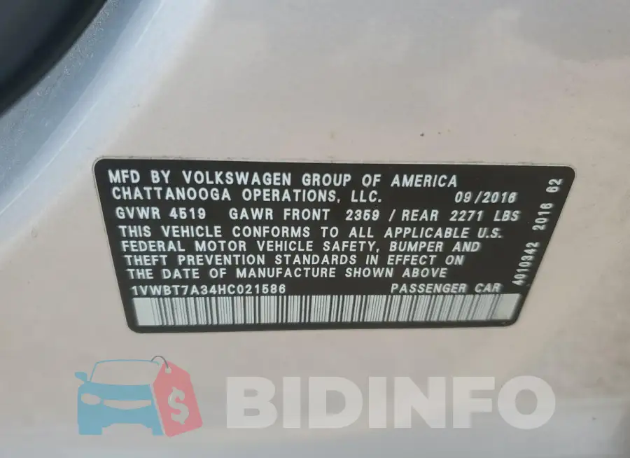 1VWBT7A34HC021586 Photo# 12