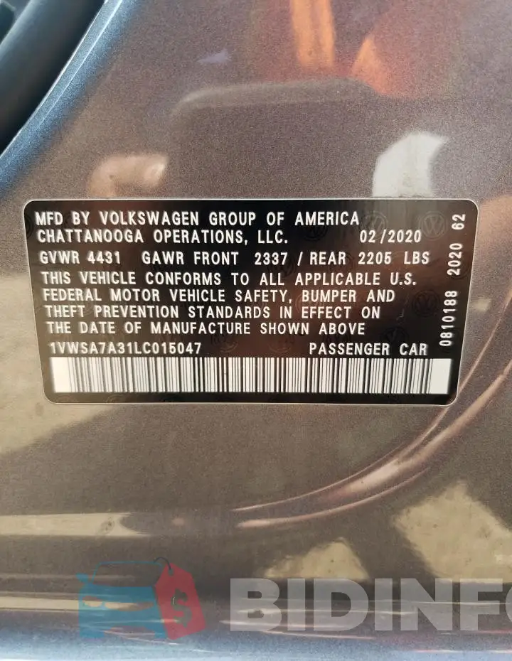 1VWSA7A31LC015047 Photo# 12