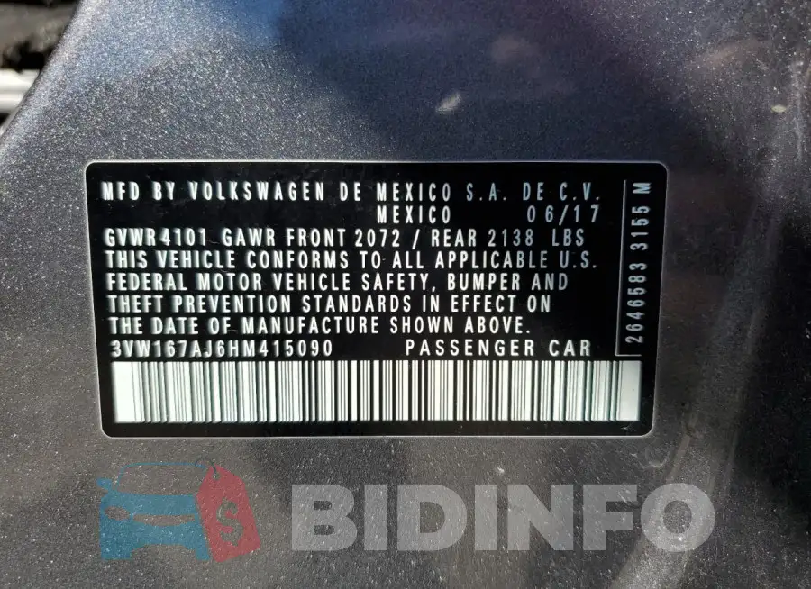 3VW167AJ6HM415090 Photo# 12