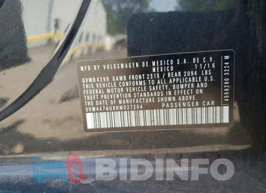 3VW447AU9HM027204 Photo# 12
