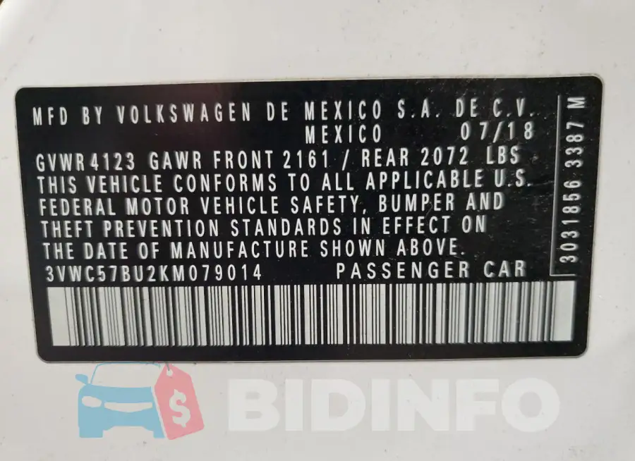 3VWC57BU2KM079014 Photo# 13