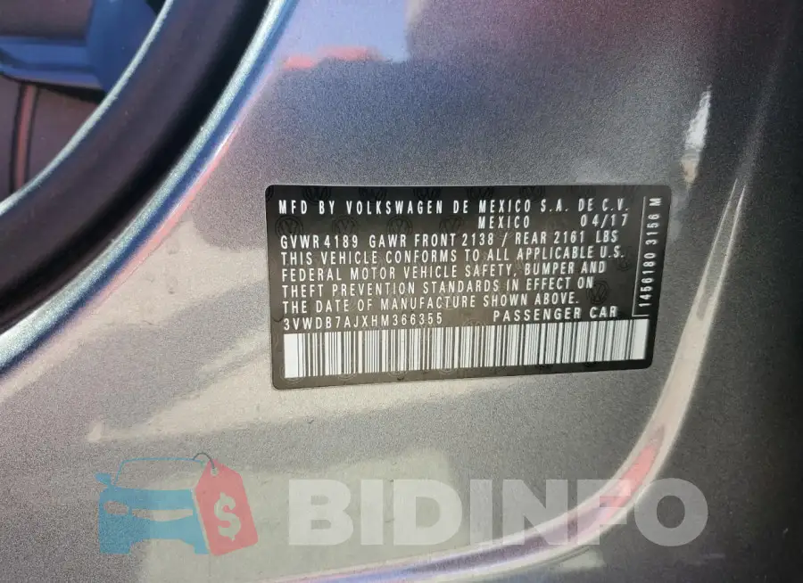 3VWDB7AJXHM366355 Photo# 13