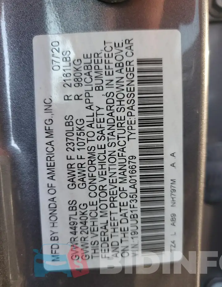19UUB1F35LA016679 Photo# 12