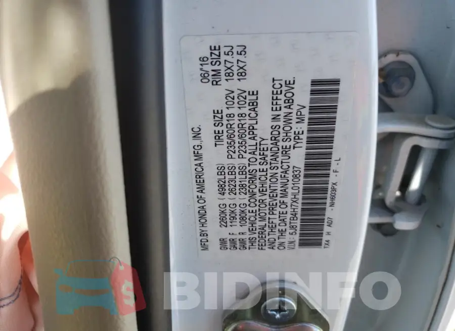 5J8TB4H7XHL010837 Photo# 12