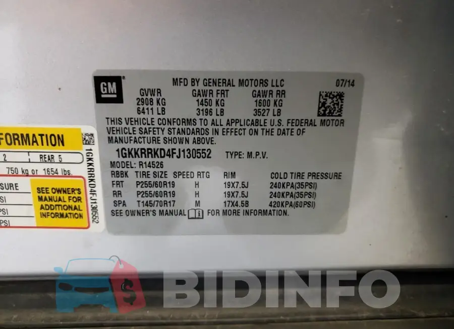 1GKKRRKD4FJ130552 Photo# 13