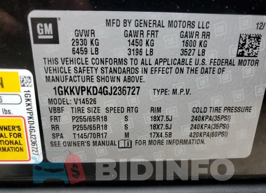 1GKKVPKD4GJ236727 Photo# 14