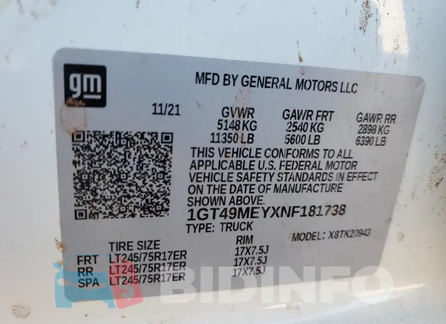 1GT49MEYXNF181738 Photo# 12