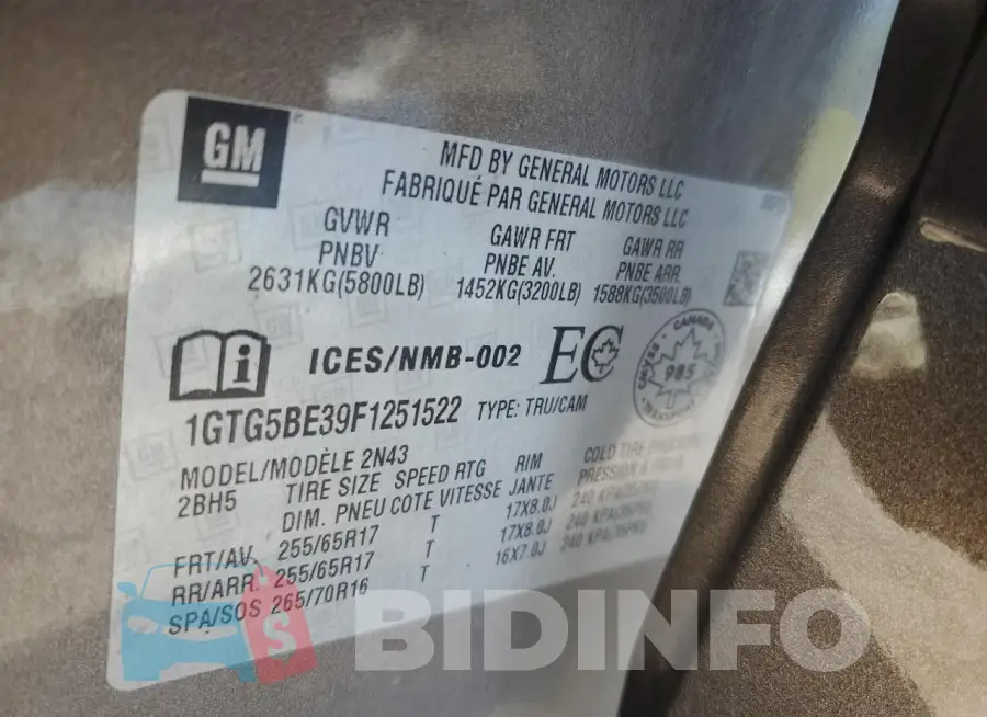 1GTG5BE39F1251522 Photo# 12