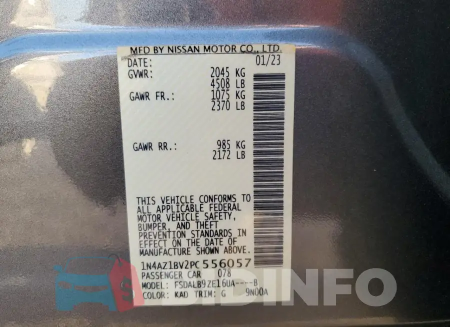1N4AZ1BV2PC556057 Photo# 13