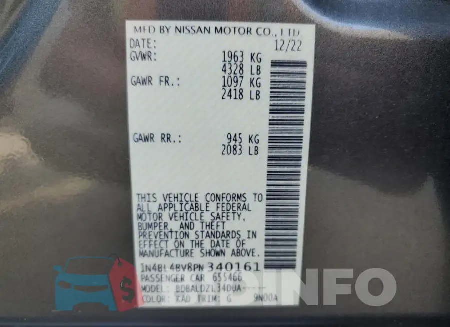 1N4BL4BV8PN340161 Photo# 13