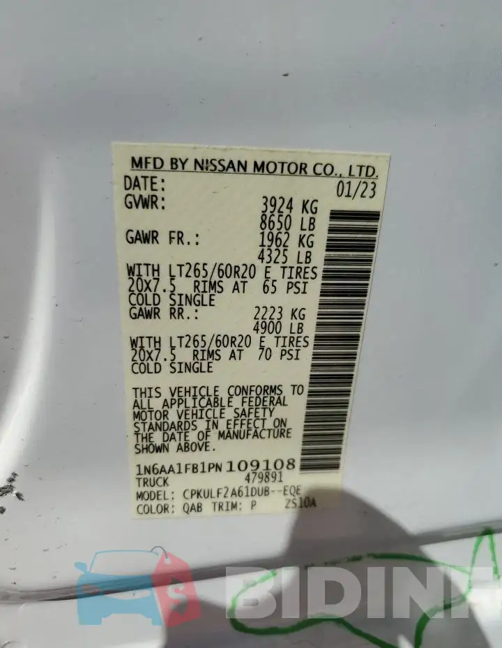 1N6AA1FB1PN109108 Photo# 12