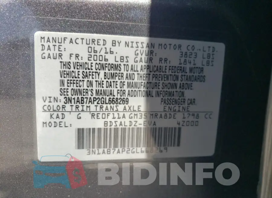 3N1AB7AP2GL668269 Photo# 12