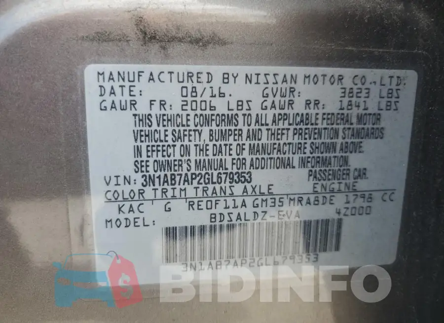 3N1AB7AP2GL679353 Photo# 12