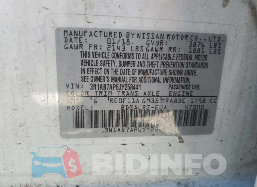 3N1AB7AP6JY258441 Photo# 12