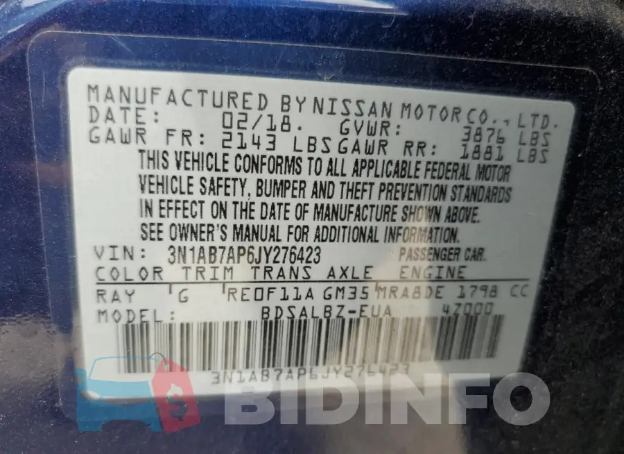3N1AB7AP6JY276423 Photo# 12