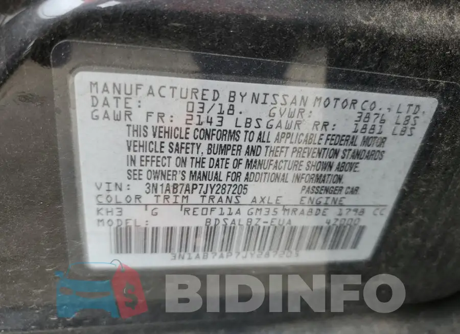 3N1AB7AP7JY287205 Photo# 12