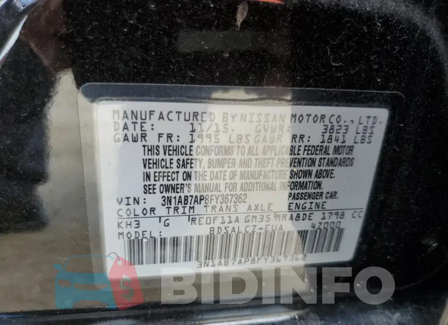 3N1AB7AP8FY367362 Photo# 13
