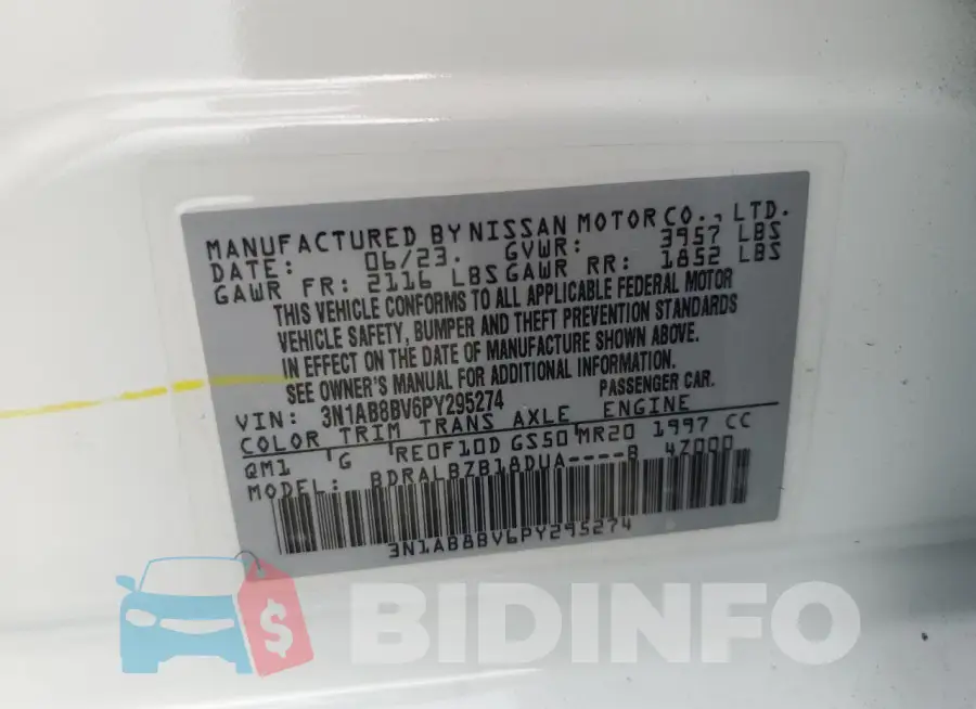 3N1AB8BV6PY295274 Photo# 12