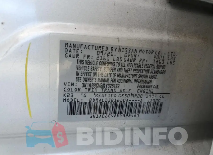 3N1AB8CV8MY328429 Photo# 12
