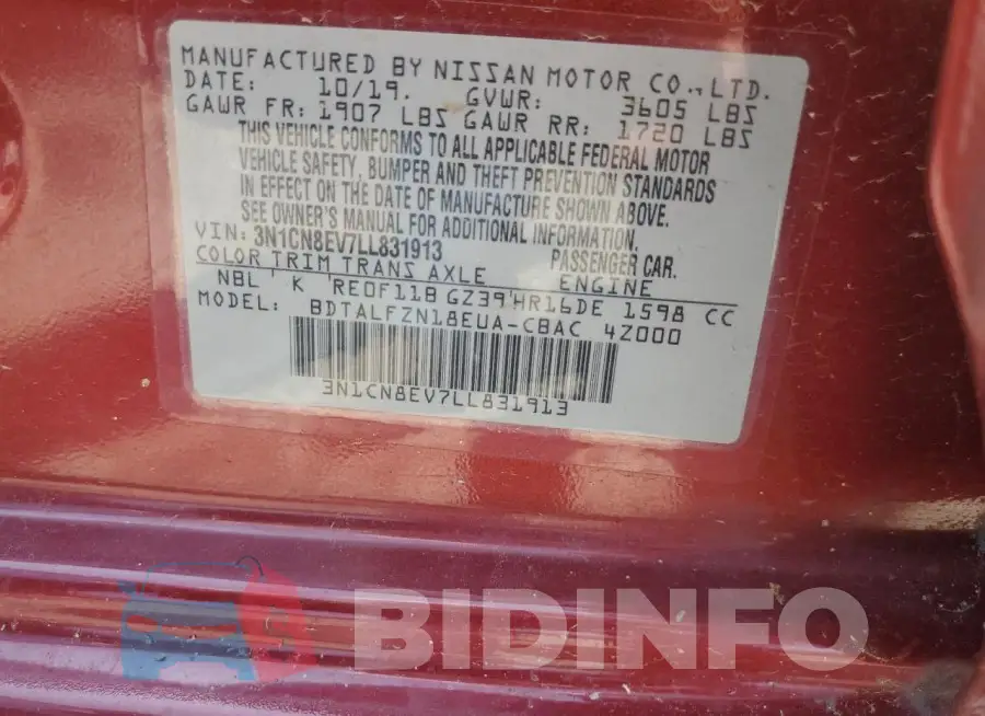 3N1CN8EV7LL831913 Photo# 13