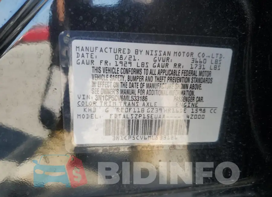 3N1CP5CV6ML533186 Photo# 12