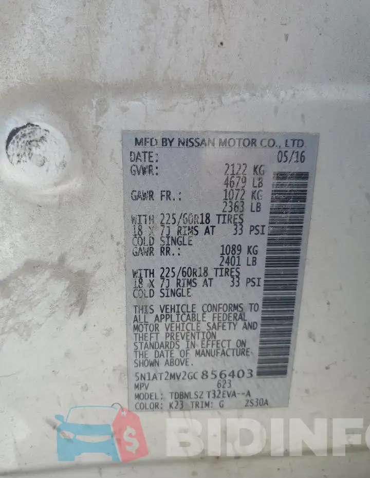 5N1AT2MV2GC856403 Photo# 14