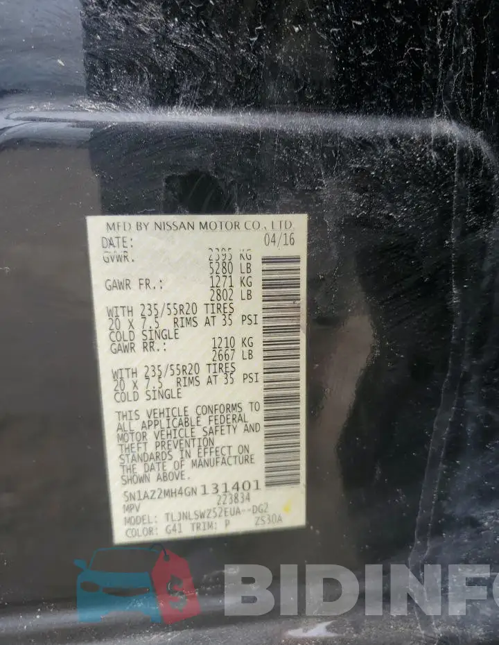 5N1AZ2MH4GN131401 Photo# 13