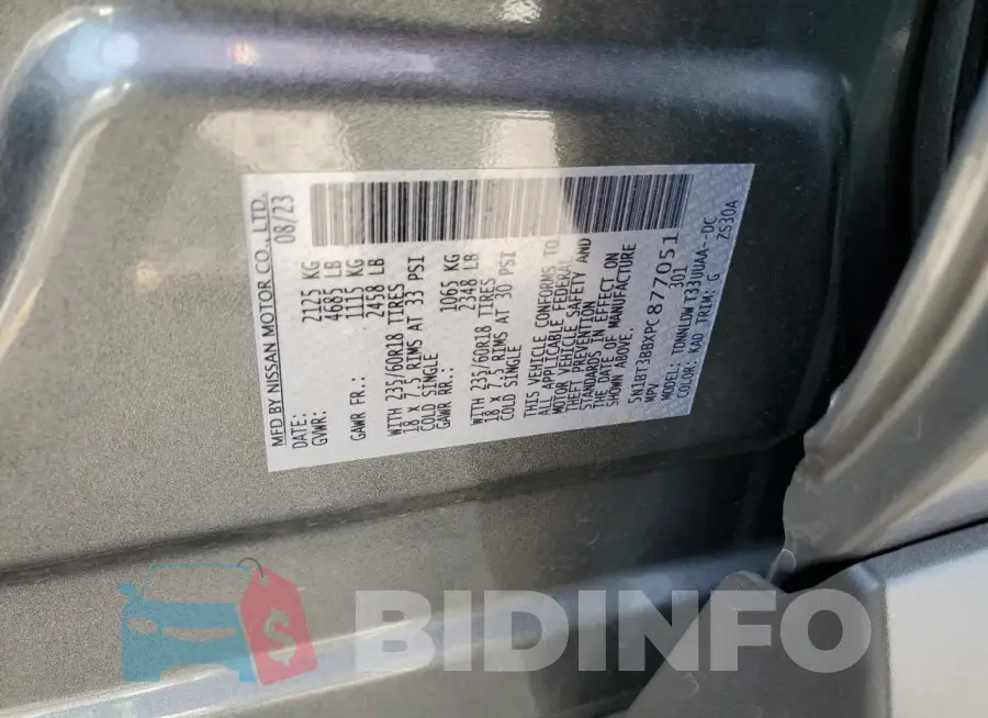5N1BT3BBXPC877051 Photo# 13