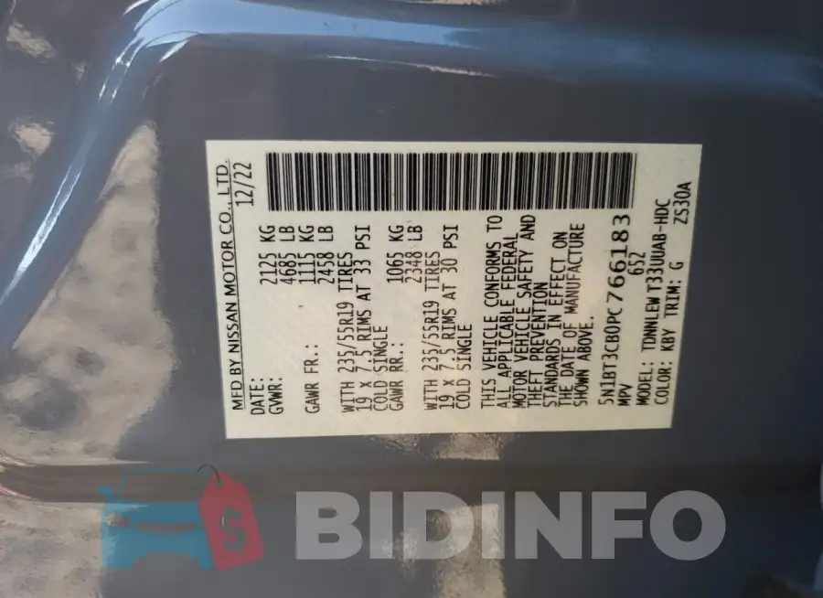 5N1BT3CB0PC766183 Photo# 14