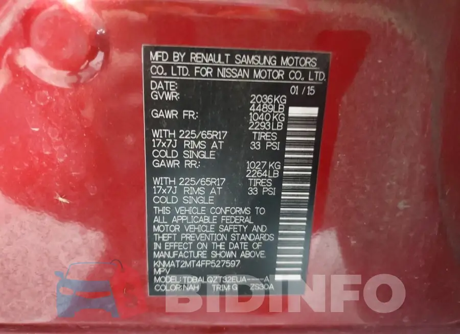 KNMAT2MT4FP527597 Photo# 14